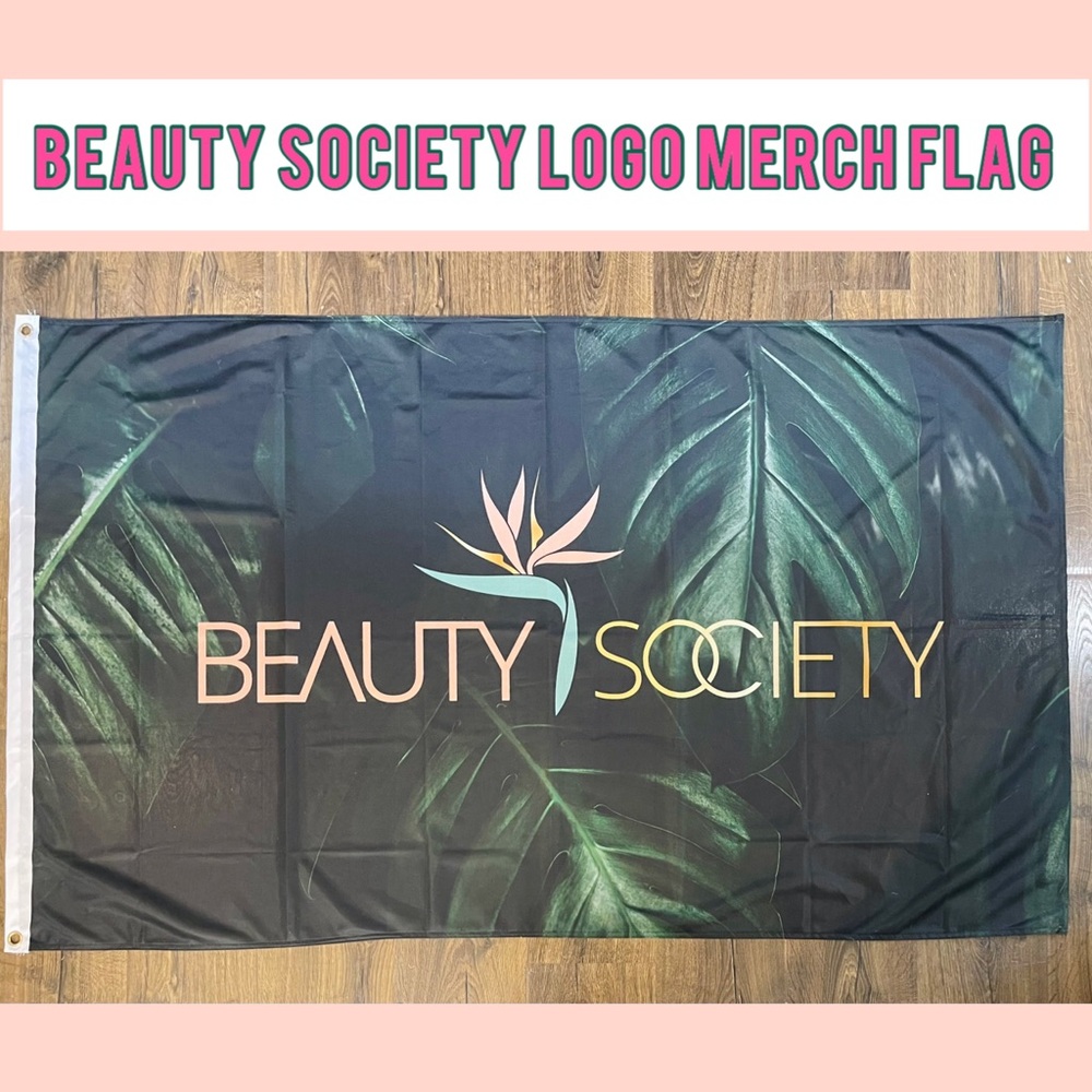 BEAUTY SOCIETY Logo Merch Large Wall Flag